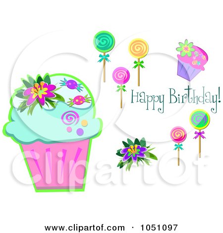 birthday cupcakes clipart. Of Birthday Cupcakes And