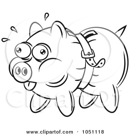 Royalty-free clipart picture of a coloring page outline of a piggy bank 