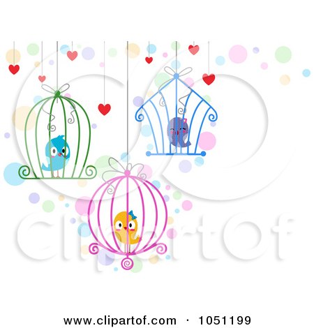 Free Vector Birds on Free Vector Clip Art Illustration Of Hanging Cages With Love Birds