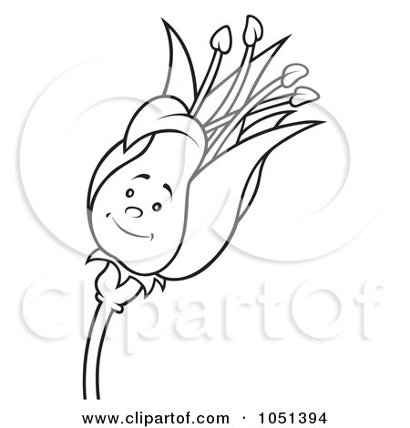 Clipart Flower Outline. Royalty-Free Vector Clip Art