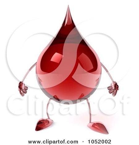 blood drop. a 3d Blood Drop Character
