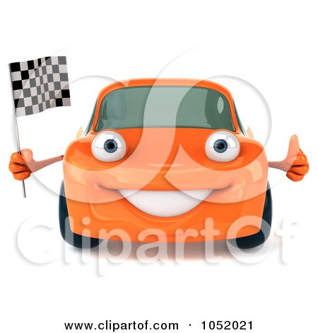 Clipart Auto Racing Free Clip  on Royalty Free 3d Clip Art Illustration Of A 3d Orange Porsche Character
