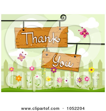 Wooden Funny Signs on Royalty Free Vector Clip Art Illustration Of Wooden Thank You Sign