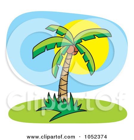 Free Vector on Royalty Free Vector Clip Art Illustration Of A Palm Tree Against A