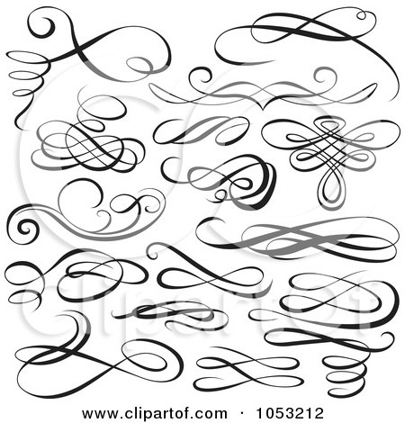 Tattoos Design on Of Black And White Ornate Calligraphic Design Elements   1 By Dero