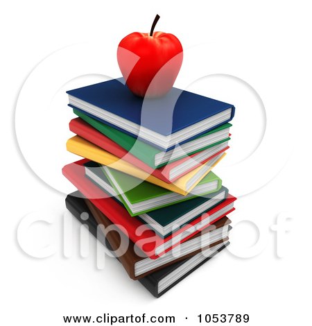 free images of books clipart. Royalty-Free 3d Clip Art Illustration of a 3d Apple On A Stack Of Books