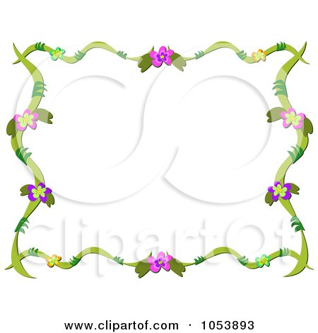 flower frame clipart. Tropical Flower Frame - 1