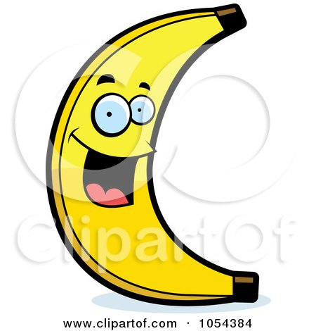 RoyaltyFree Vector Clip Art Illustration of a Happy Banana Character by 
