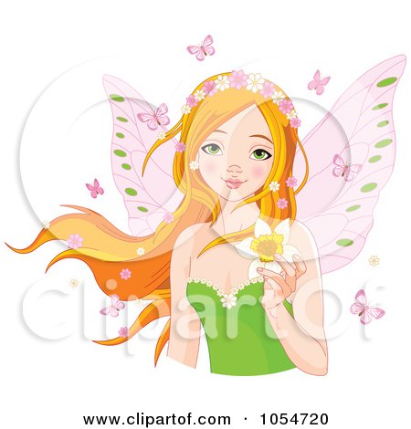 Free Vector Illustration on Royalty Free Vector Clip Art Illustration Of A Red Haired Fairy