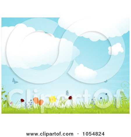 Vector Free  on Royalty Free Vector Clip Art Illustration Of A Summer Sky Over Wild