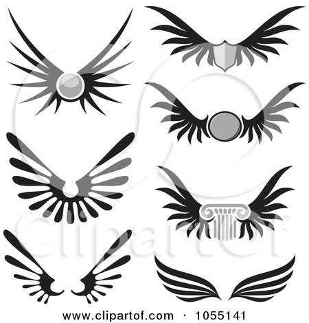 shoes with wings clip art. Of Black And White Wings