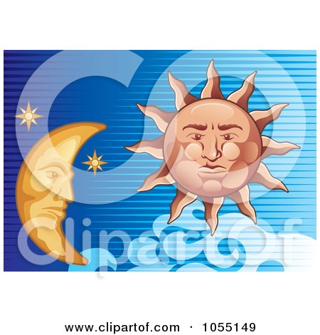clip art sun and moon. Royalty-Free Vector Clip Art