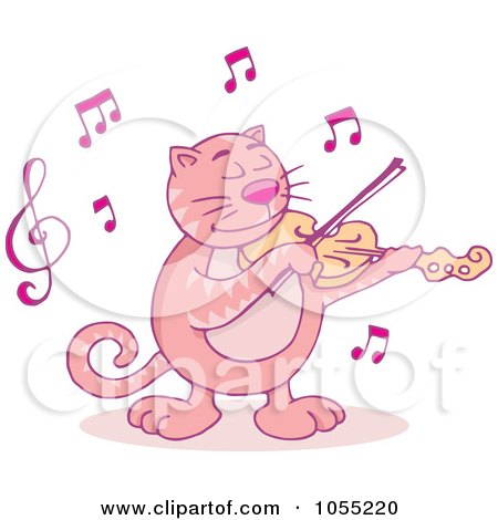 Free Vector Drawings on Royalty Free Vector Clip Art Illustration Of A Pink Violinist Cat By