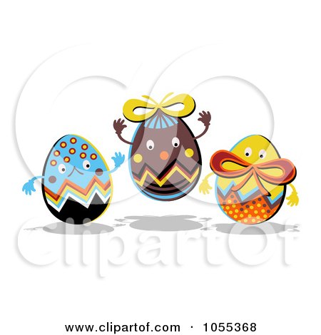 free happy easter clip art. Three Happy Easter Eggs by NL