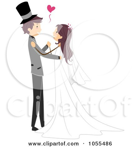RoyaltyFree Vector Clip Art Illustration of a Bride And Groom Dancing At