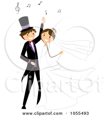 Free Vector on Royalty Free Vector Clip Art Illustration Of A Bride And Groom Dancing