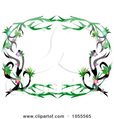 Flower Tattoo With Vines. Stock Illustrations Vines