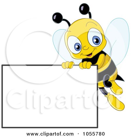 Free Vector on Royalty Free Vector Clip Art Illustration Of A Cute Bee Holding Up A