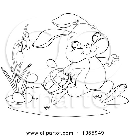 coloring pages of easter bunny and eggs. Easter Bunny Dropping Eggs