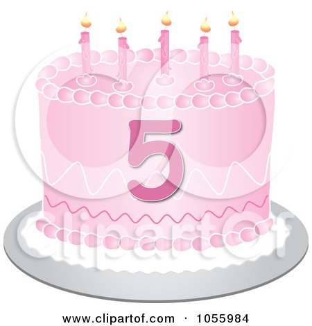 Basketball Birthday Cake on Of A Pink Birthday Cake With The Number  5  By Rogue Design And Image
