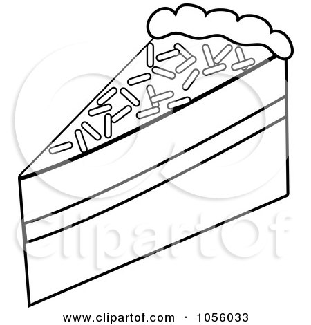 RoyaltyFree Vector Clip Art Illustration of an Outline Of A Slice Of 