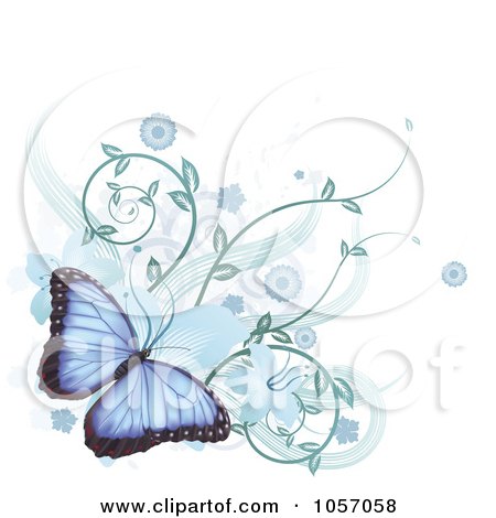 Free Floral Vector  on Royalty Free Vector Clip Art Illustration Of A Blue Morpho Peleides