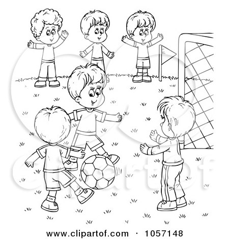 Sports Coloring Sheets on Coloring Page Outline Of Boys Playing Soccer