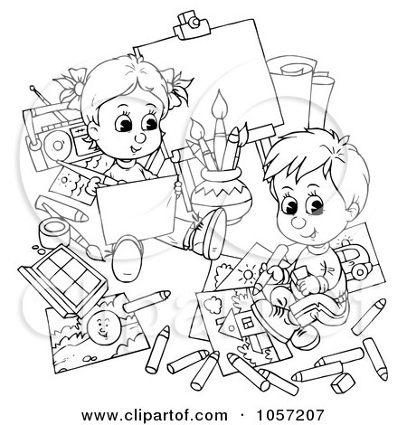 Kids Coloring Sheets on Coloring Page Outline Of Children Coloring By Alex Bannykh  1057207