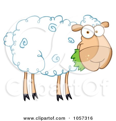 Free Vector Grass on Free Vector Clip Art Illustration Of A Barnyard Sheep Eating Grass