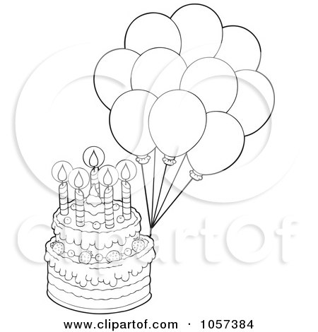 Birthday Cake Clip  Free on Royalty Free Vector Clip Art Illustration Of An Outlined Birthday Cake