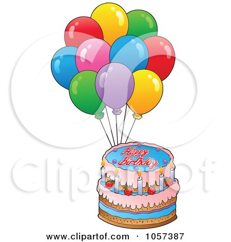 Birthday Cake Clip  Free on Royalty Free Vector Clip Art Illustration Of A Birthday Cake And Party