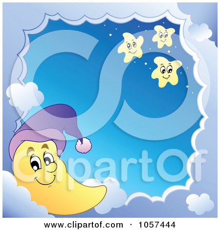 Free Download Vector Illustration on Royalty Free Vector Clip Art Illustration Of A Cloud Frame And A Moon