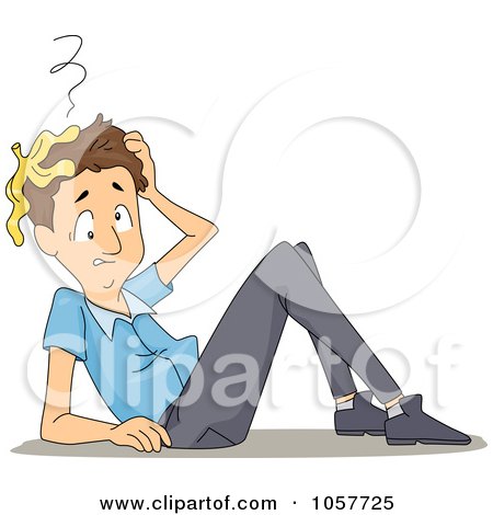 http://images.clipartof.com/small/1057725-Royalty-Free-Vector-Clip-Art-Illustration-Of-A-Man-With-A-Banana-Peel-On-His-Head-After-Falling.jpg