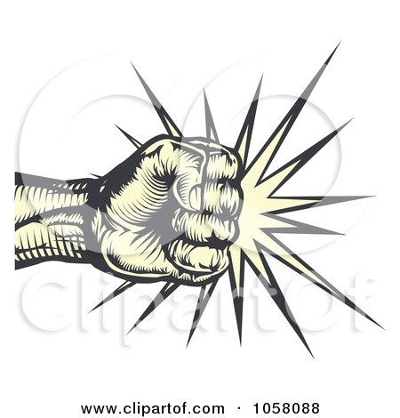 Clip  Vector on Royalty Free Vector Clip Art Illustration Of A Fist Making Impact By