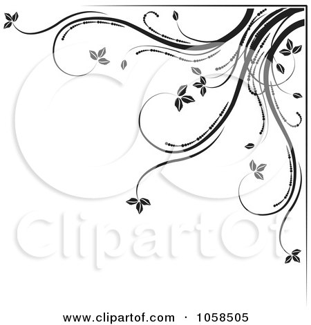 Flower  on Free Vector Clip Art Illustration Of A Black And White Ornate Floral