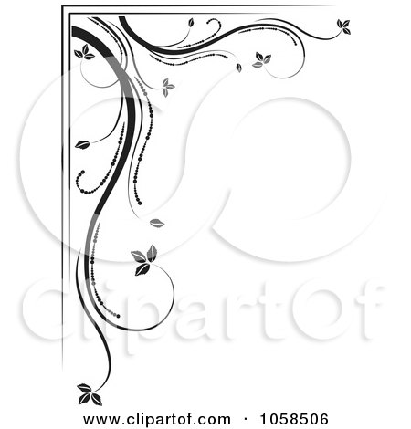 Free Vector Flowers on Royalty Free Vector Clip Art Illustration Of A Black And White Ornate