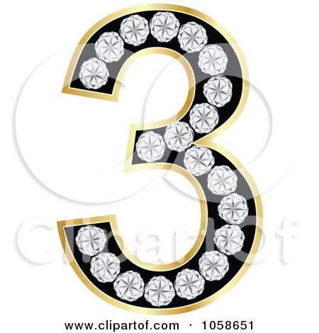 Vector  Free on Royalty Free Vector Clip Art Illustration Of A 3d Gold Diamond Number