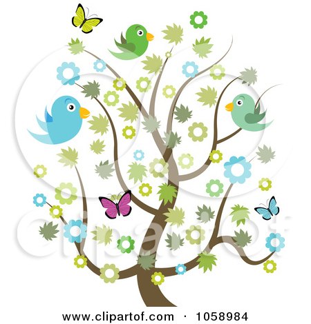 Free Vector Trees on Royalty Free Vector Clip Art Illustration Of A Spring Tree With