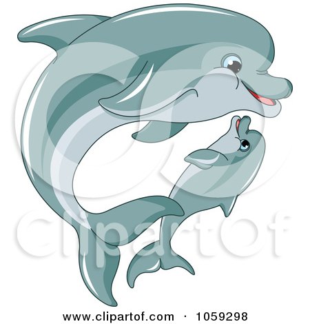 Dolphin Coloring Pages on Illustration Of A Cute Baby Dolphin Swimming With An Adult Dolphin Jpg