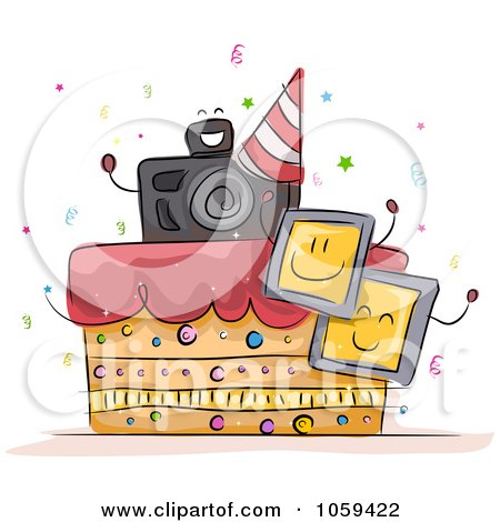 Birthday Cake Clip  Free on Free Vector Clip Art Illustration Of A Photography Birthday Cake