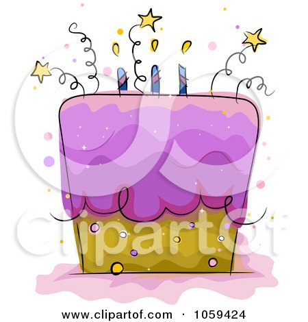 Birthday Flower Cake on Clip Art Illustration Of A Starry Birthday Cake By Bnp Design Studio