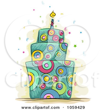 Clip  Birthday Cake on Free Vector Clip Art Illustration Of A Psychedelic Birthday Cake