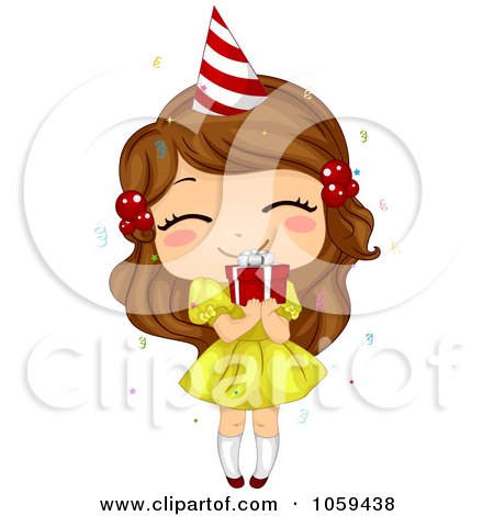 Free Vector Birthday on Royalty Free Vector Clip Art Illustration Of A Cute Birthday Girl