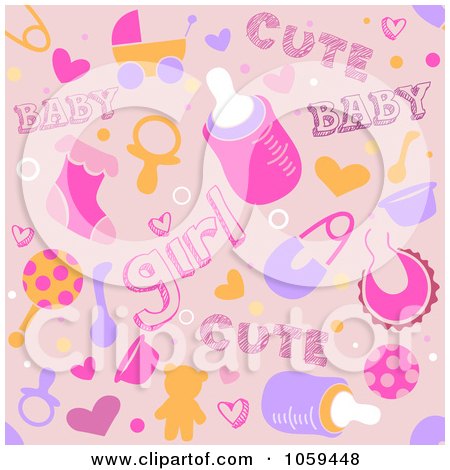 Baby Images Girl on Of A Seamless Pink Baby Girl Background By Bnp Design Studio  1059448