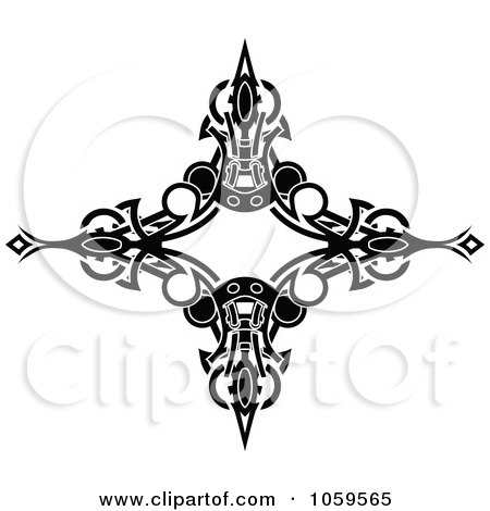 RoyaltyFree Vector Clip Art Illustration of a Black And White Tribal Arm 