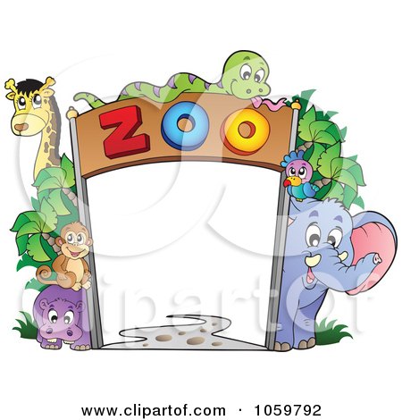Free Vector  Illustrator on Royalty Free Vector Clip Art Illustration Of A Frame Of Zoo Animals By