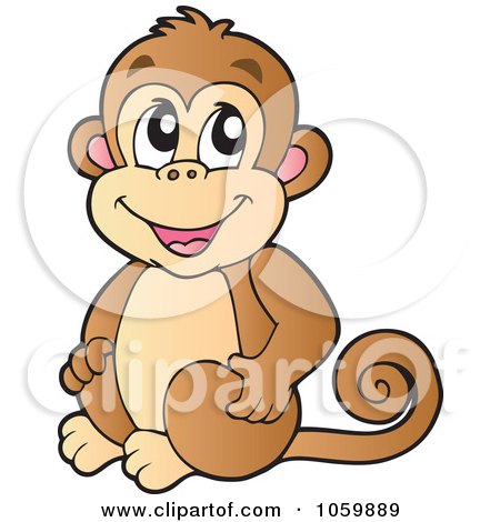 Free Vector  Downloads on Royalty Free Vector Clip Art Illustration Of A Cute Monkey By Visekart