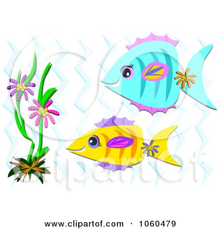 Free Fish Vector  on Royalty Free Vector Clip Art Illustration Of A Flowering Aquatic Plant