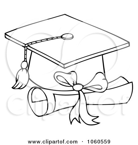 Printable Coloring on Royalty Free Vector Clip Art Illustration Of An Outlined Graduation