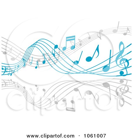 RoyaltyFree Vector Clip Art Illustration of a Background Of Staff And Music